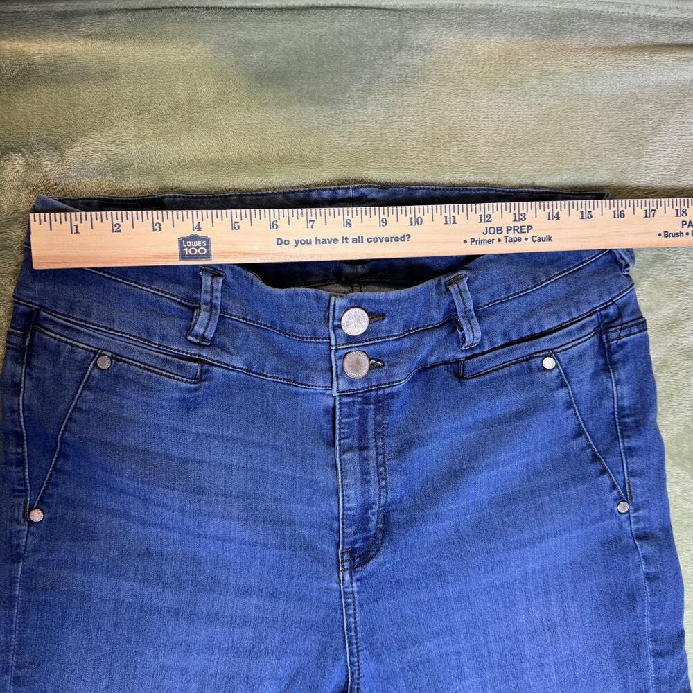 Liverpool High Rise Ankle Skinny Jeans Raw Hem Double Button Stretch 16W - Picture 7 of 12